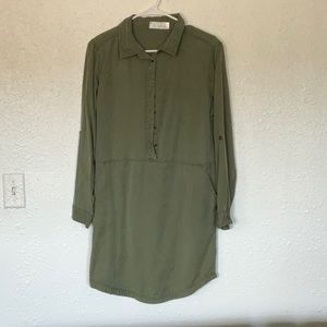 Olive sundress with POCKETS